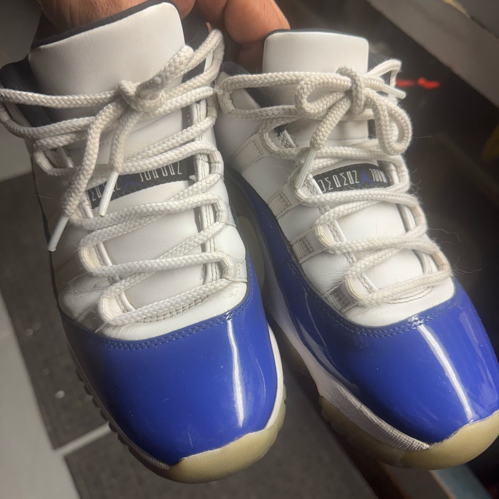 Nike Blue and White High-Top Athletic Shoes